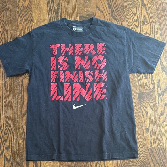 Nike Black Tee with Red Text Design - Picture 1 of 4